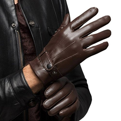 Thick Brown Leather Gloves - Ultrawarm Fleece Lining – Schwartz & von Halen®